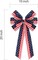 2 Pcs Large Patriotic Bows for Wreaths American Flag Stars Bow for 4th of July,Independence Day Bunting Indoor Outdoor Party Decor (Red White Blue Star Bows)